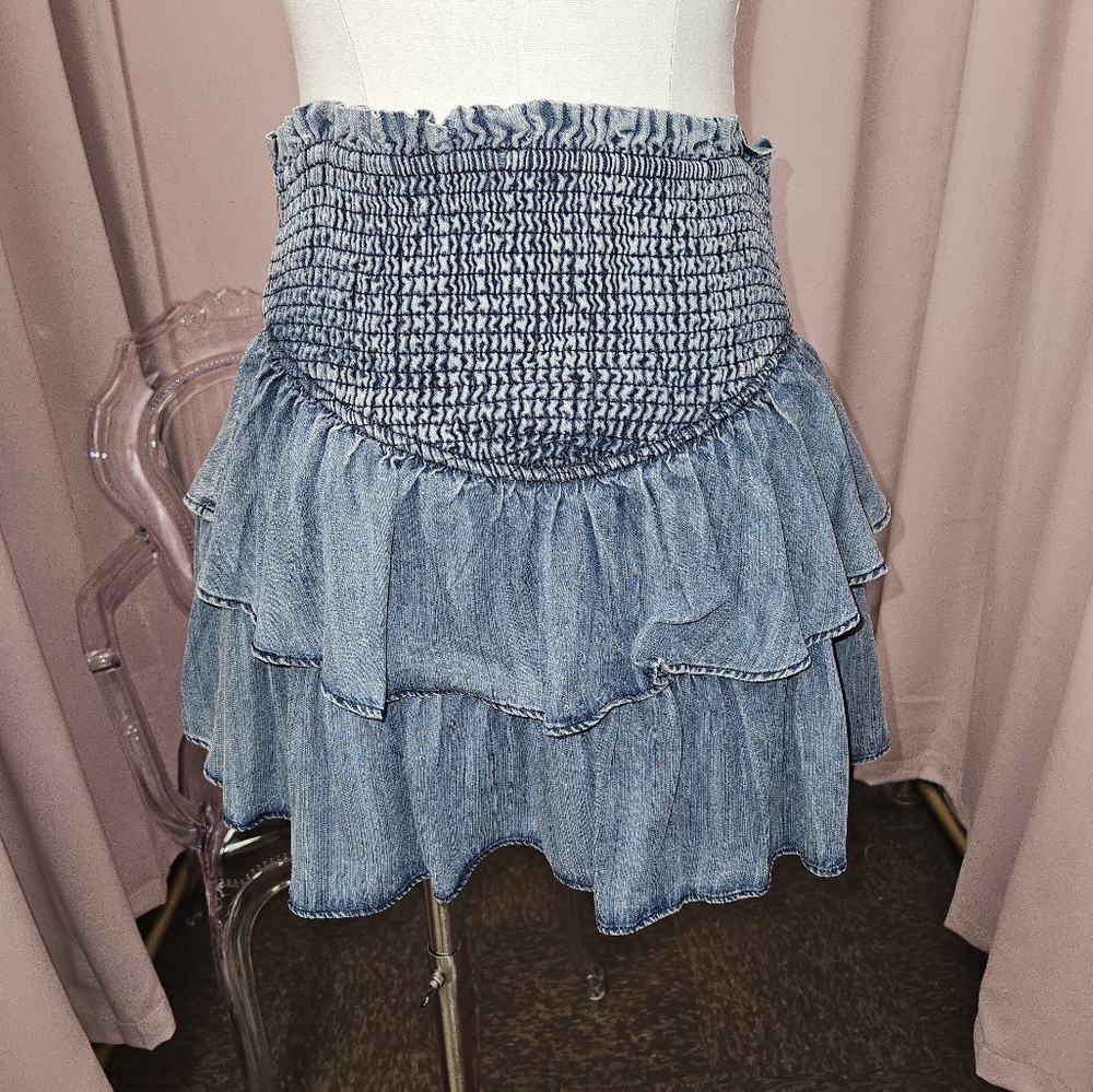 Oli&hali smocked chambray ruffle skort